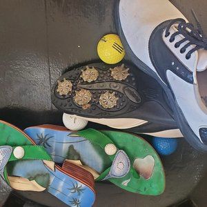 Foot JOY /Greenjoy Cleats/Size 6 Golf Shoes AND/OR... Golf MOTIF Sandals Size 7